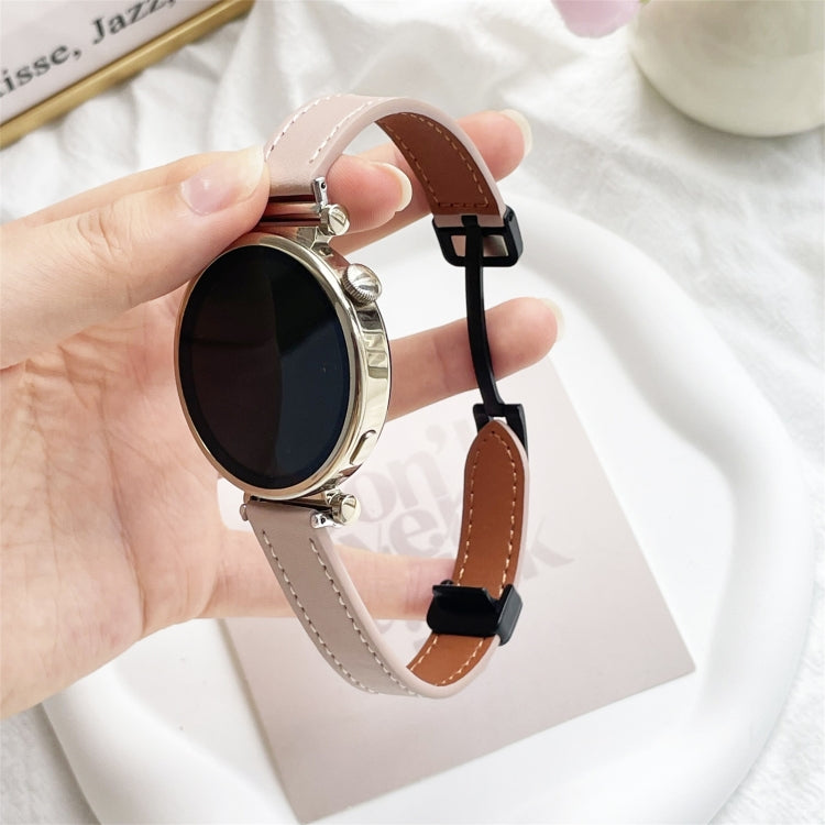 For Garmin Forerunner 165 Slim Magnetic Buckle 20mm Microfiber Leather Watch Band