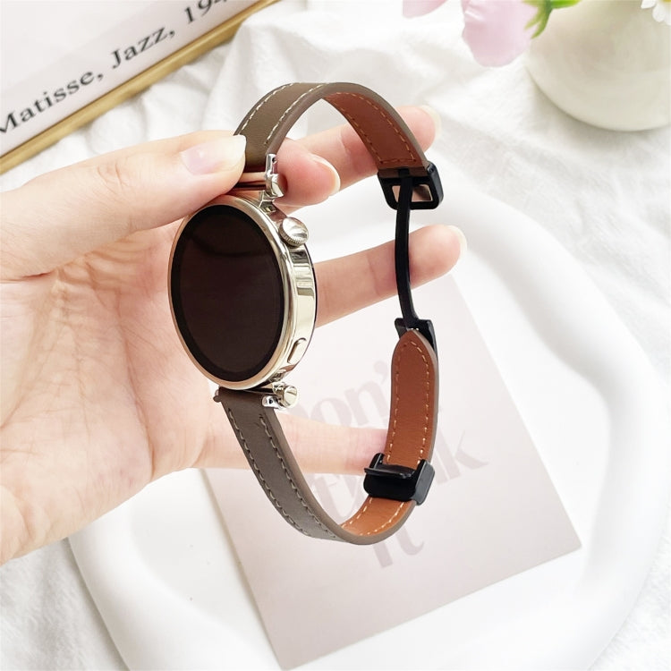For Garmin Move 3 Slim Magnetic Buckle 20mm Microfiber Leather Watch Band