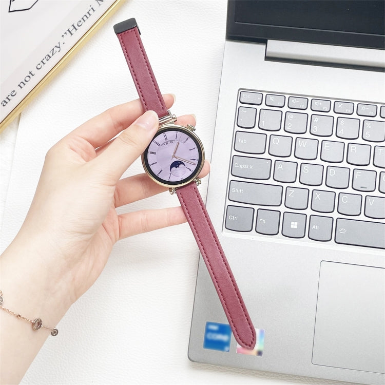 For Garmin Move 3 Slim Magnetic Buckle 20mm Microfiber Leather Watch Band