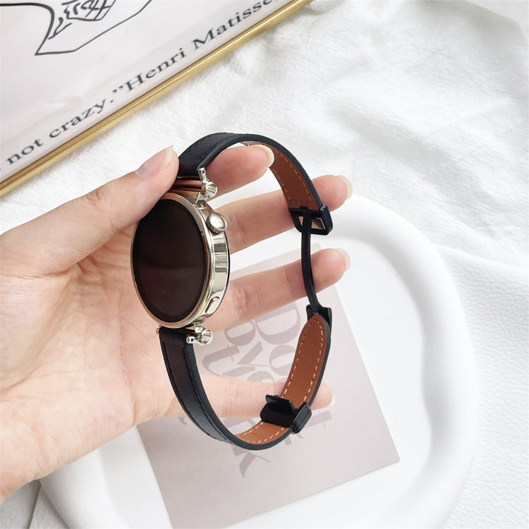 For Garmin Forerunner 265S 18mm Slim Magnetic Buckle Microfiber Leather Watch Band