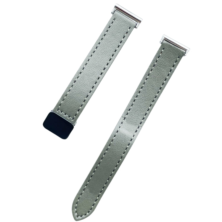 For Garmin Forerunner 255S 18mm Slim Magnetic Buckle Microfiber Leather Watch Band