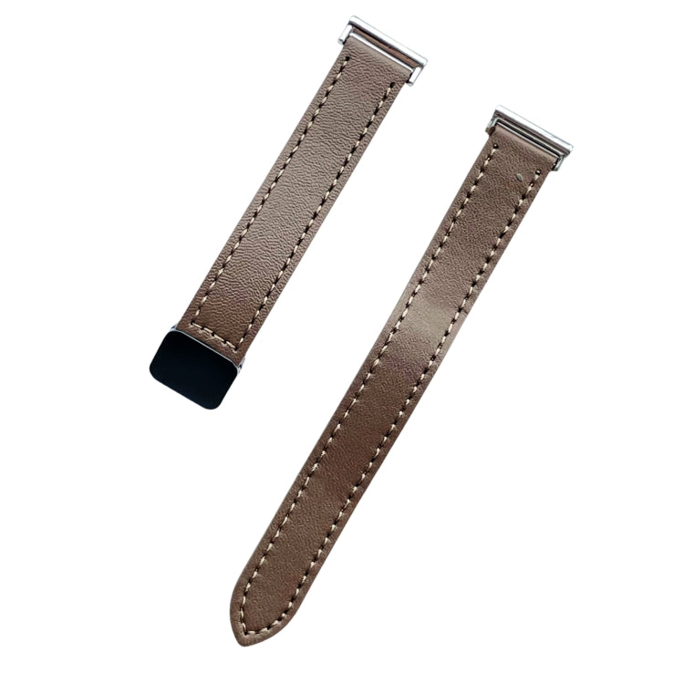 For Garmin Active S 18mm Slim Magnetic Buckle Microfiber Leather Watch Band