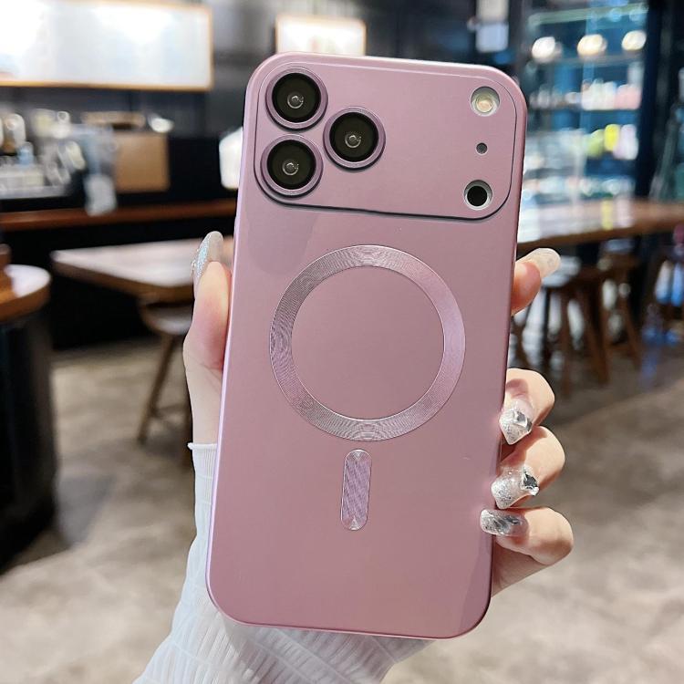 For iPhone 17 Pro Metallic Paint Magsafe Liquid TPU Phone Case