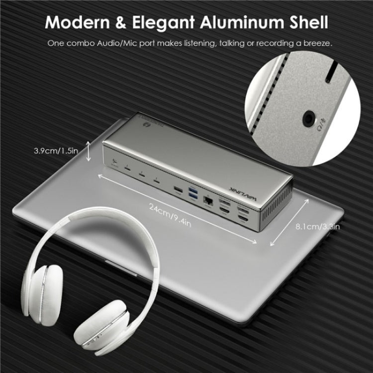 WAVLINK UTD41 PRO RJ45 / Audio / SD Card Reader 15-in-1 Thunderbolt 4 Docking Station, Plug:AU Plug