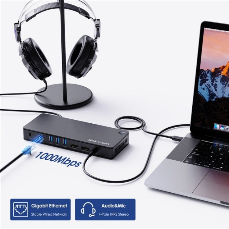 WAVLINK UTD22 Support 96W Laptop Charging USB4 Docking Station Dual Monitor USB-C Hub