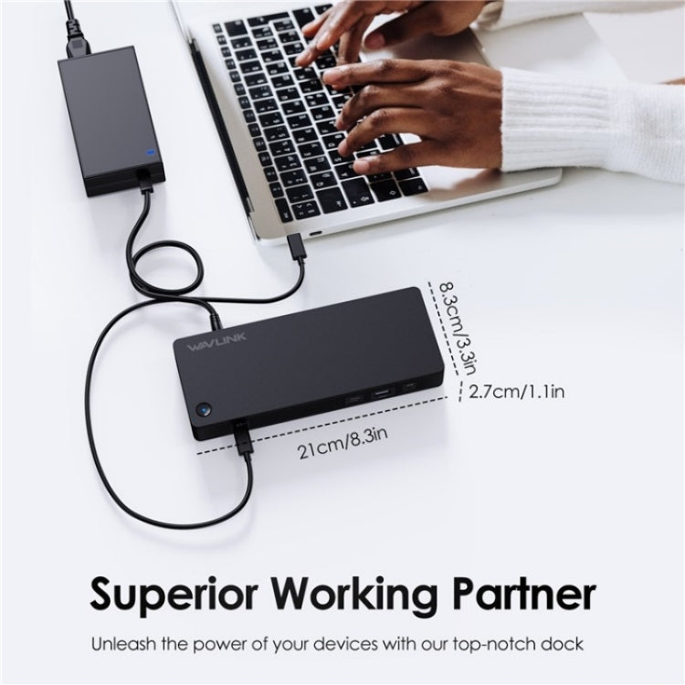WAVLINK UTD22 Support 96W Laptop Charging USB4 Docking Station Dual Monitor USB-C Hub