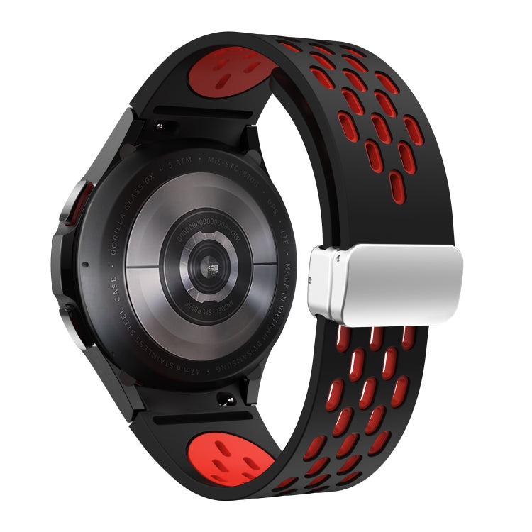 For Samsung Galaxy Watch 5 40 / 44mm Two Color Magnetic Folding Silver Buckle Silicone Watch Band