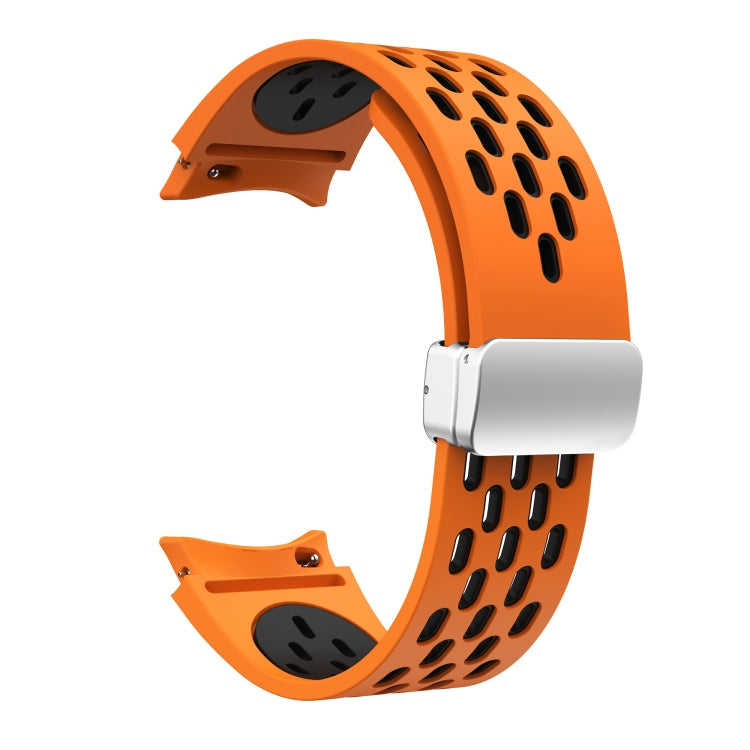 For Samsung Galaxy Gear Sport Two Color Magnetic Folding Silver Buckle Silicone Watch Band