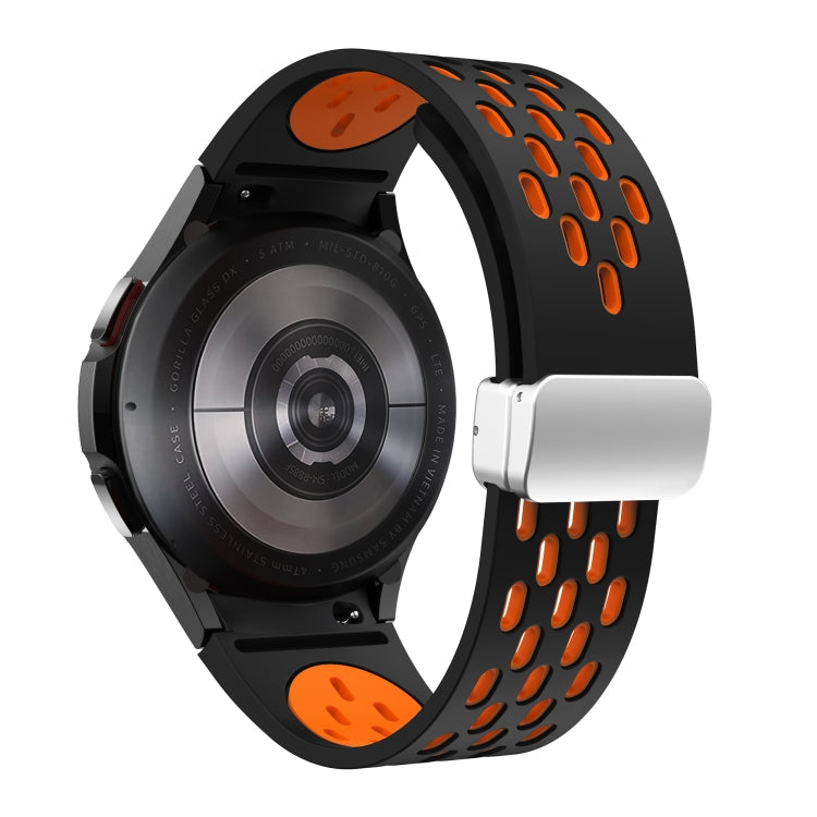 For Samsung Galaxy Watch Active 2 Two Color Magnetic Folding Silver Buckle Silicone Watch Band