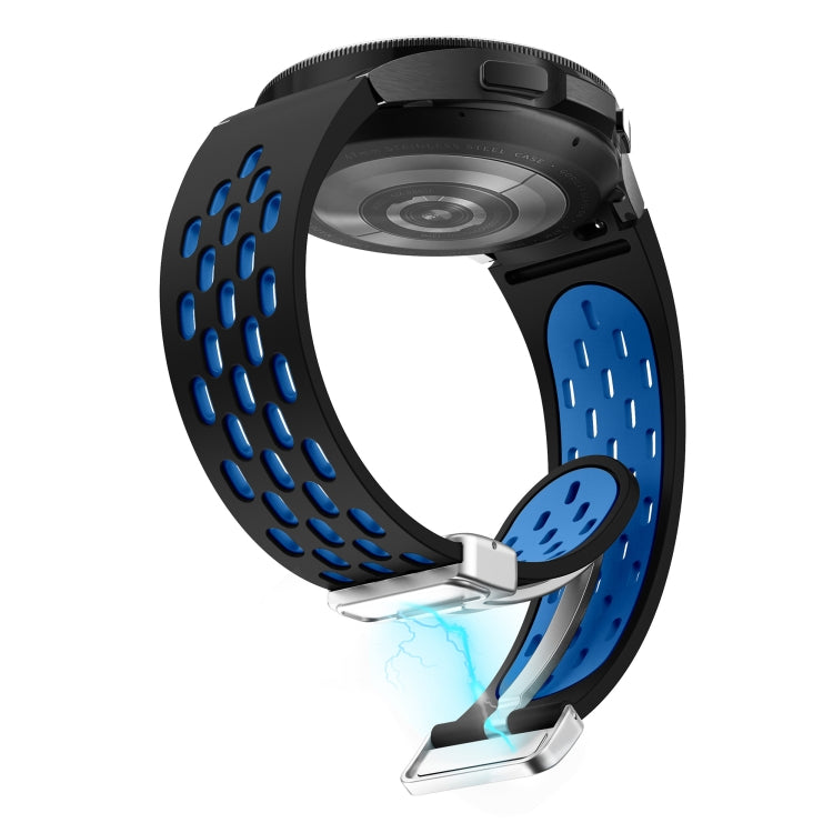 For Samsung Galaxy Watch Active 2 Two Color Magnetic Folding Silver Buckle Silicone Watch Band