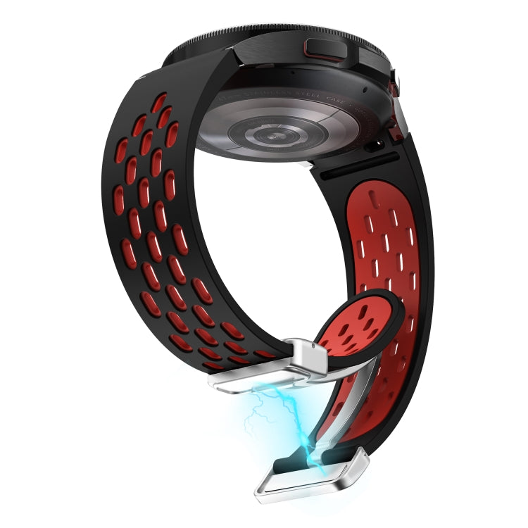 For Samsung Galaxy Watch Active Two Color Magnetic Folding Silver Buckle Silicone Watch Band