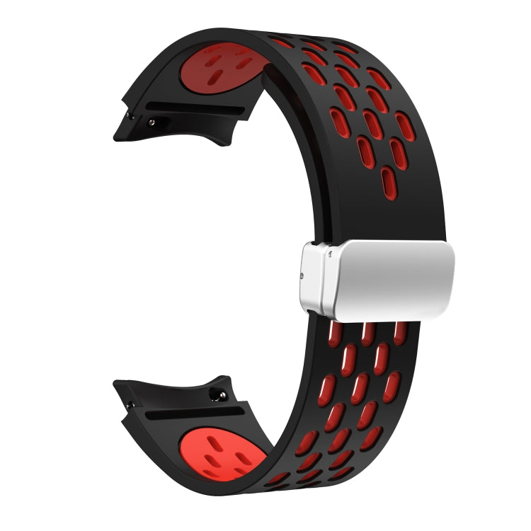 For Samsung Gear S2 Classic Two Color Magnetic Folding Silver Buckle Silicone Watch Band