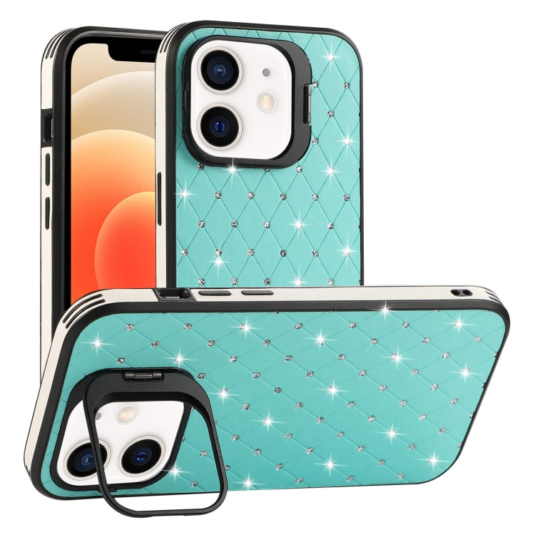 For iPhone 12 Starry Bling Diamonds Lens Holder Phone Case