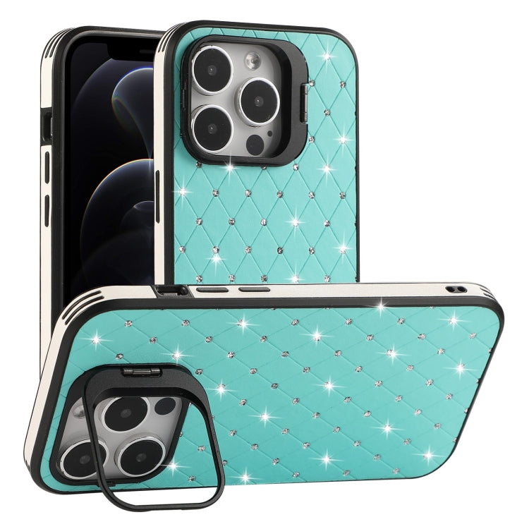 For iPhone 12 Pro Starry Bling Diamonds Lens Holder Phone Case