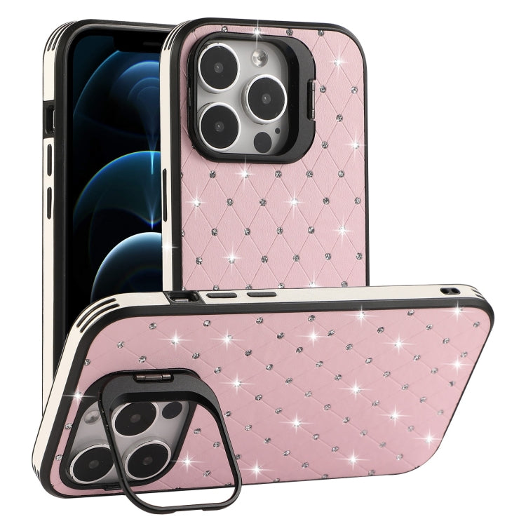 For iPhone 12 Pro Max Starry Bling Diamonds Lens Holder Phone Case