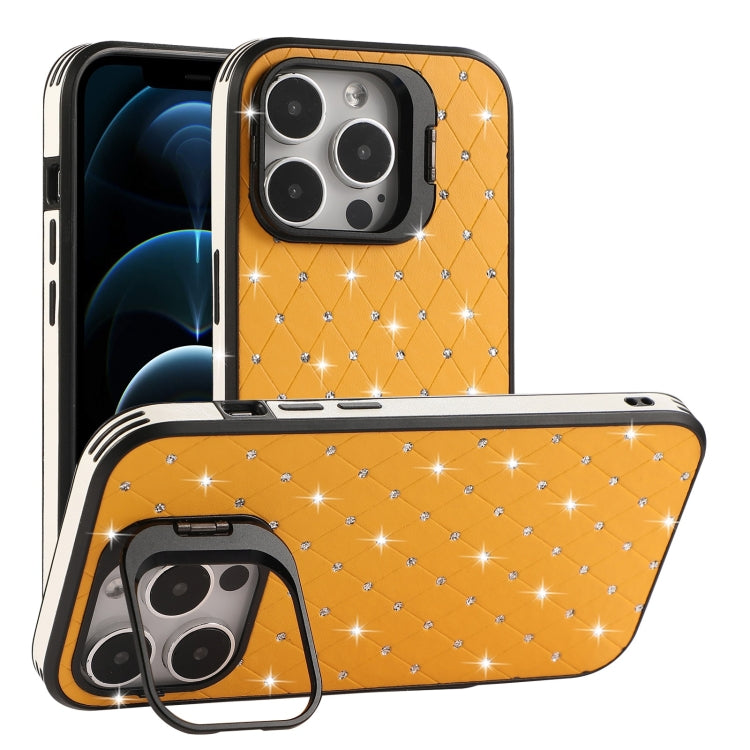 For iPhone 12 Pro Max Starry Bling Diamonds Lens Holder Phone Case