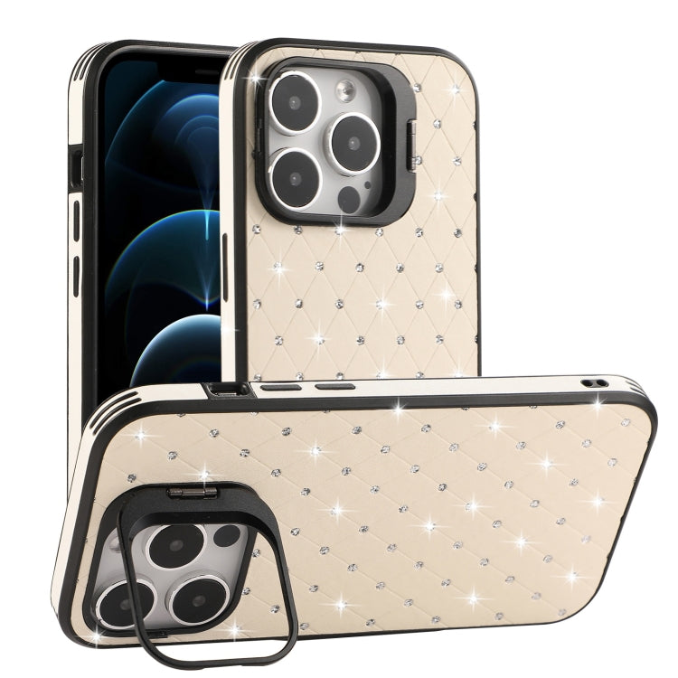 For iPhone 12 Pro Max Starry Bling Diamonds Lens Holder Phone Case