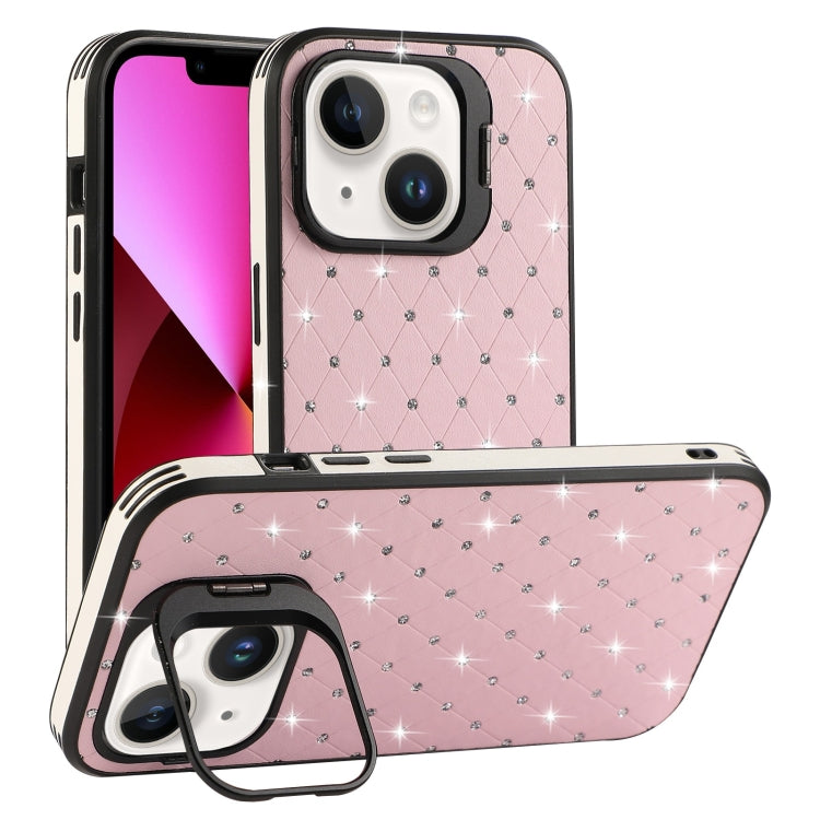 For iPhone 13 Starry Bling Diamonds Lens Holder Phone Case
