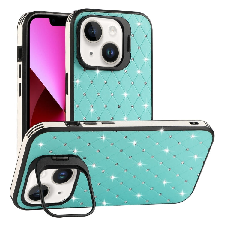 For iPhone 13 Starry Bling Diamonds Lens Holder Phone Case