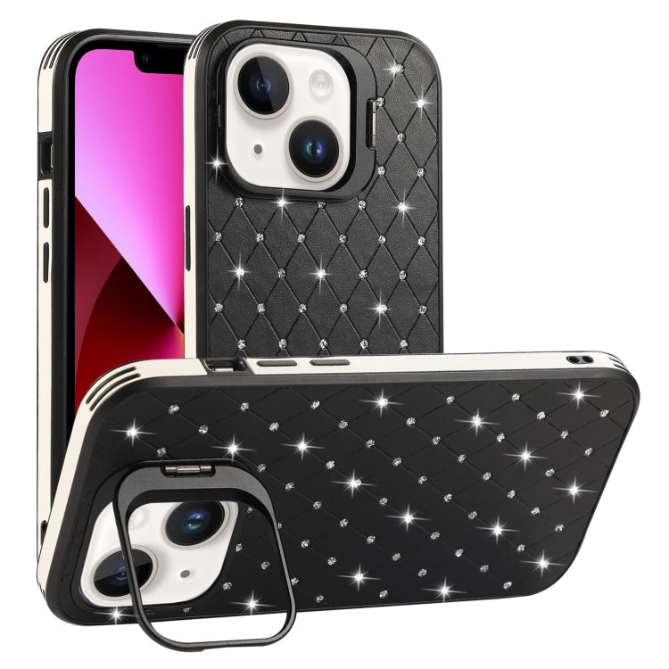 For iPhone 13 Starry Bling Diamonds Lens Holder Phone Case