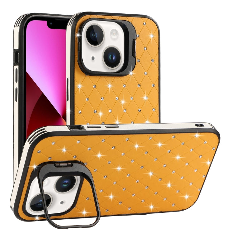 For iPhone 13 Starry Bling Diamonds Lens Holder Phone Case
