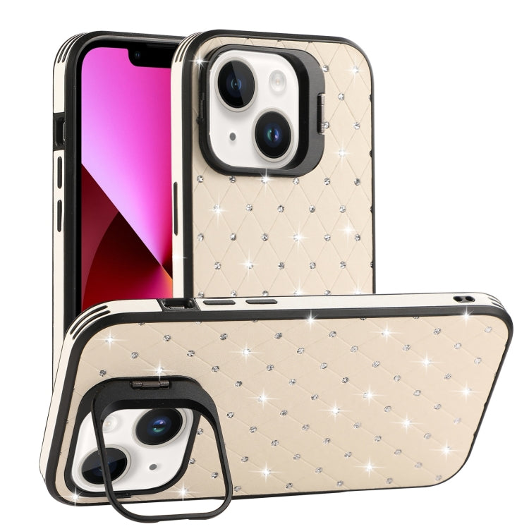 For iPhone 13 Starry Bling Diamonds Lens Holder Phone Case