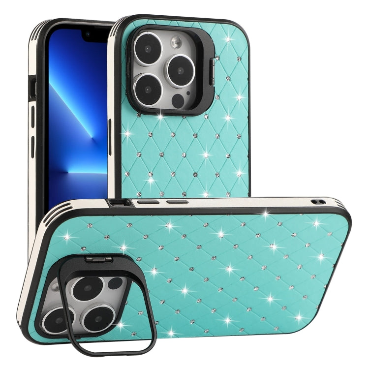 For iPhone 13 Pro Starry Bling Diamonds Lens Holder Phone Case