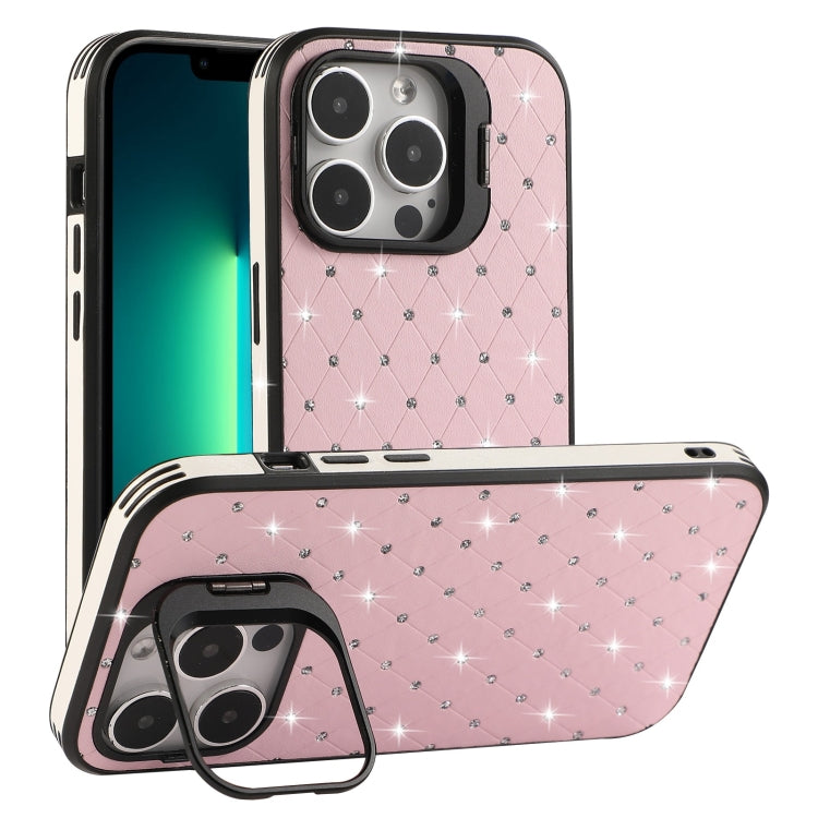 For iPhone 13 Pro Max Starry Bling Diamonds Lens Holder Phone Case