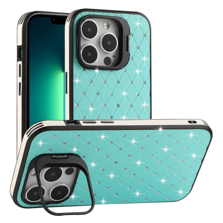 For iPhone 13 Pro Max Starry Bling Diamonds Lens Holder Phone Case