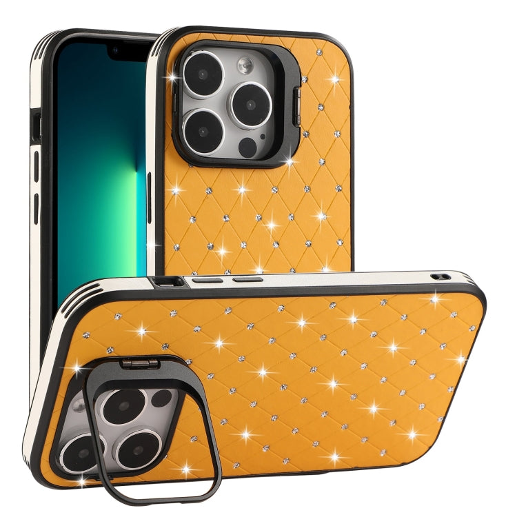 For iPhone 13 Pro Max Starry Bling Diamonds Lens Holder Phone Case