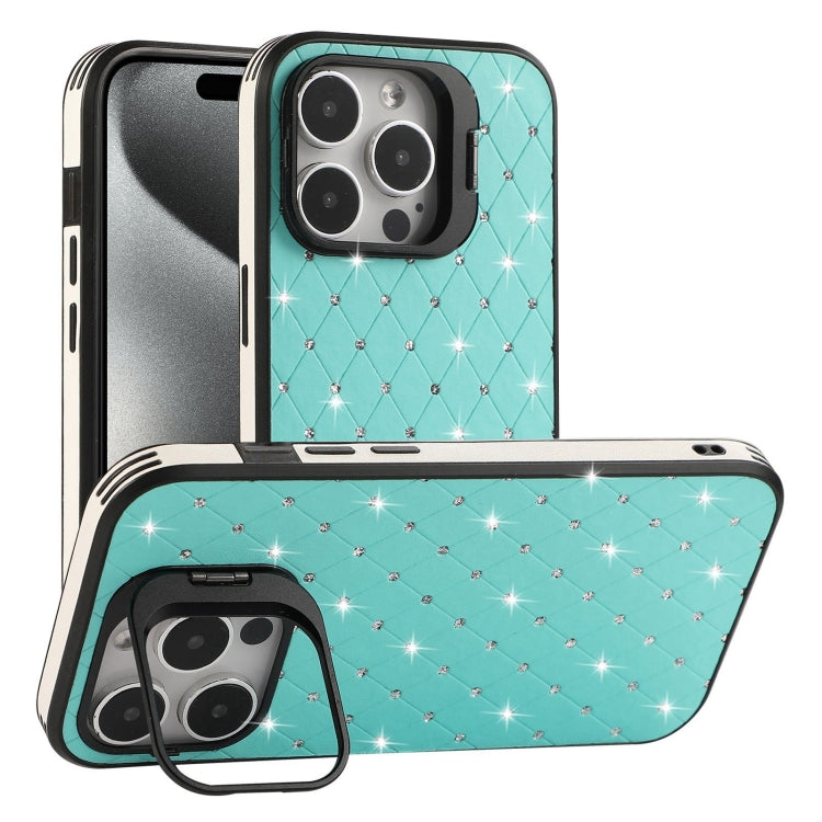 For iPhone 15 Pro Max Starry Bling Diamonds Lens Holder Phone Case