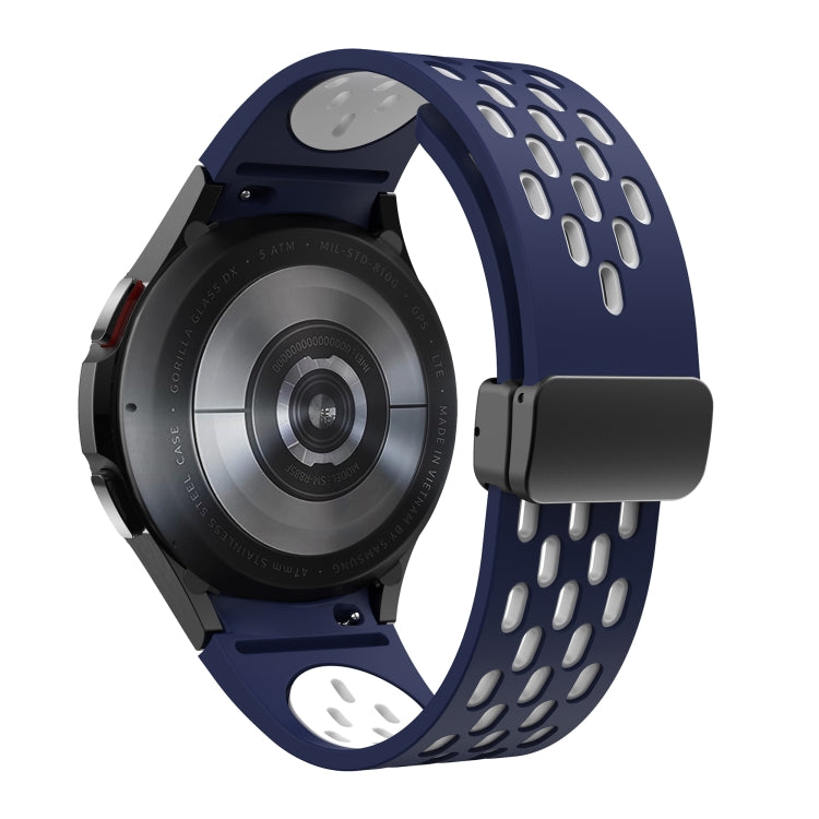 For Samsung Galaxy Watch 5 Pro 45mm Two Color Magnetic Folding Black Buckle Silicone Watch Band