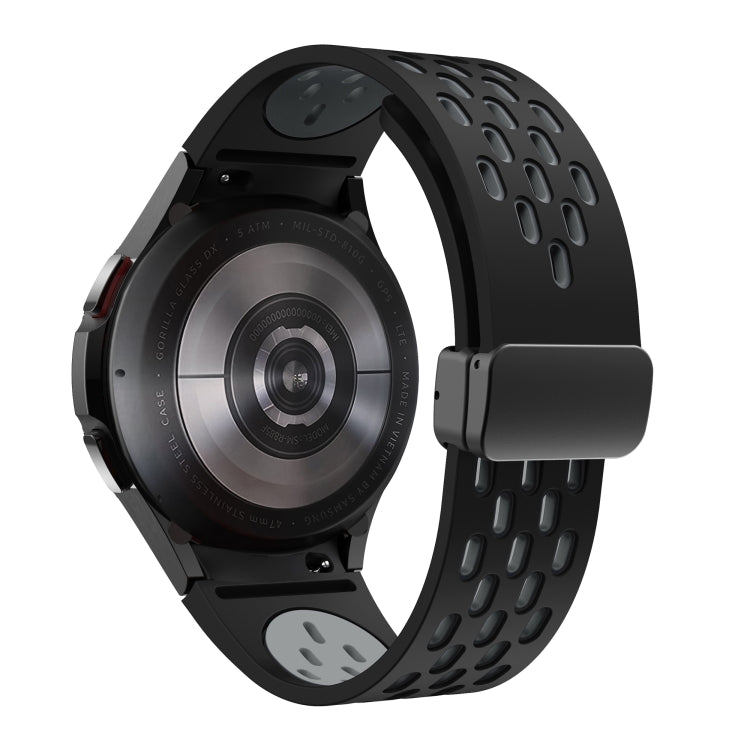 For Samsung Galaxy Gear Sport Two Color Magnetic Folding Black Buckle Silicone Watch Band