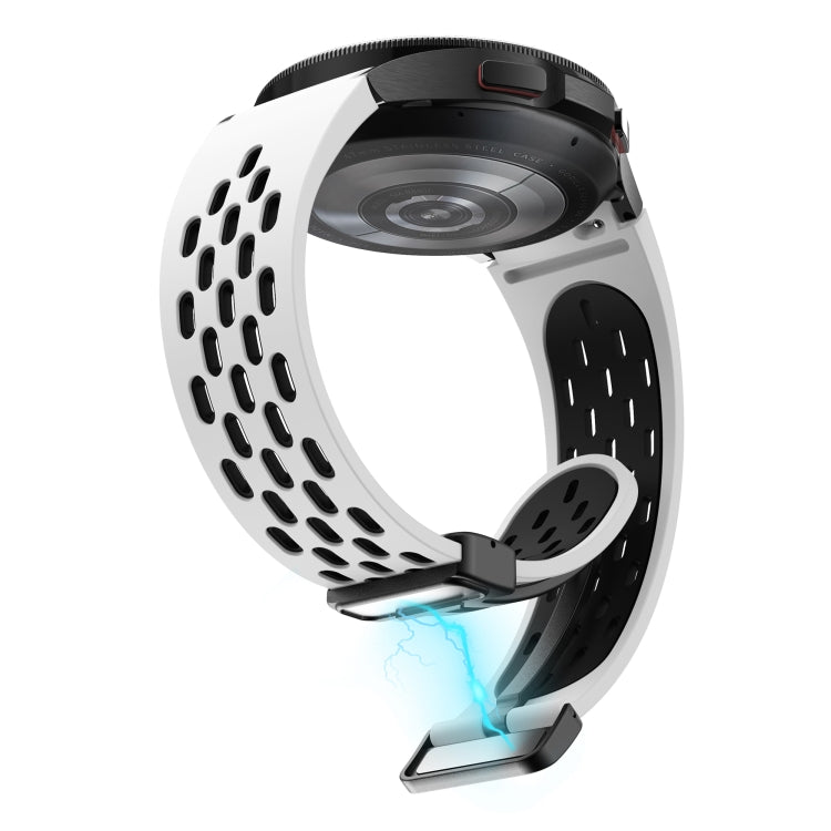 For Samsung Galaxy Watch Active 2 Two Color Magnetic Folding Black Buckle Silicone Watch Band