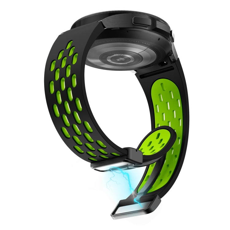 For Samsung Galaxy Watch Active 2 Two Color Magnetic Folding Black Buckle Silicone Watch Band