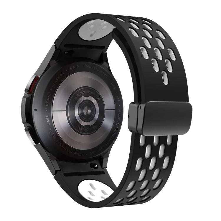 For Samsung Galaxy Watch 3 41mm Two Color Magnetic Folding Black Buckle Silicone Watch Band