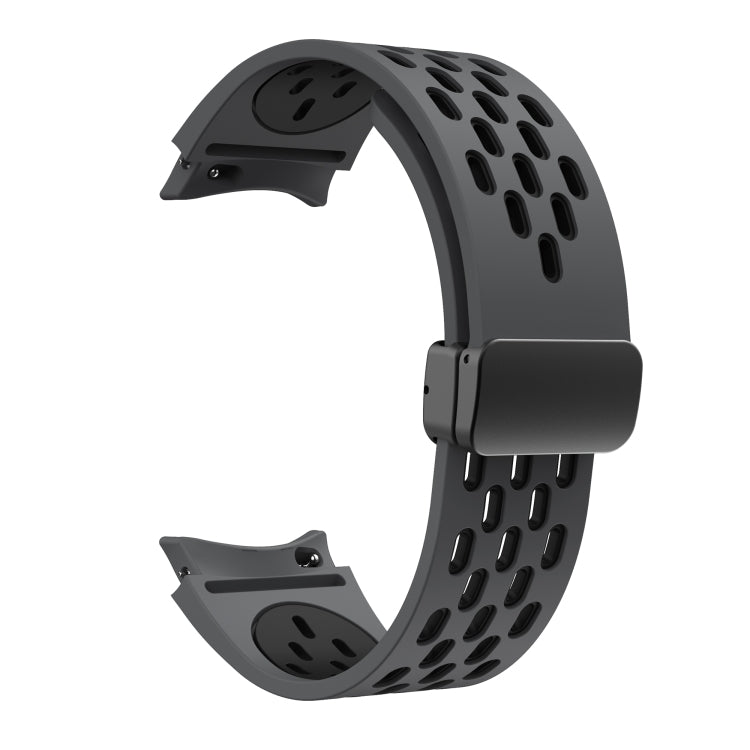 For Samsung Galaxy Watch 3 41mm Two Color Magnetic Folding Black Buckle Silicone Watch Band