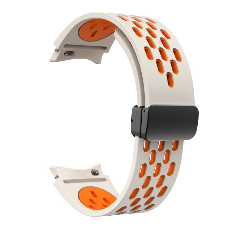For Samsung Galaxy Watch 3 41mm Two Color Magnetic Folding Black Buckle Silicone Watch Band