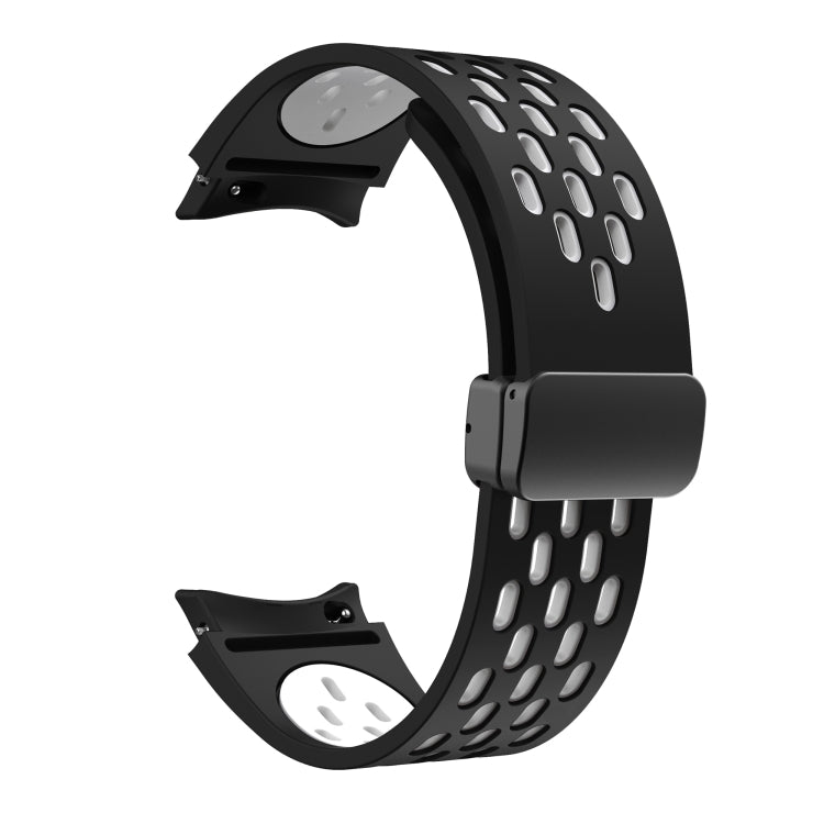 For Samsung Galaxy Watch Active Two Color Magnetic Folding Black Buckle Silicone Watch Band
