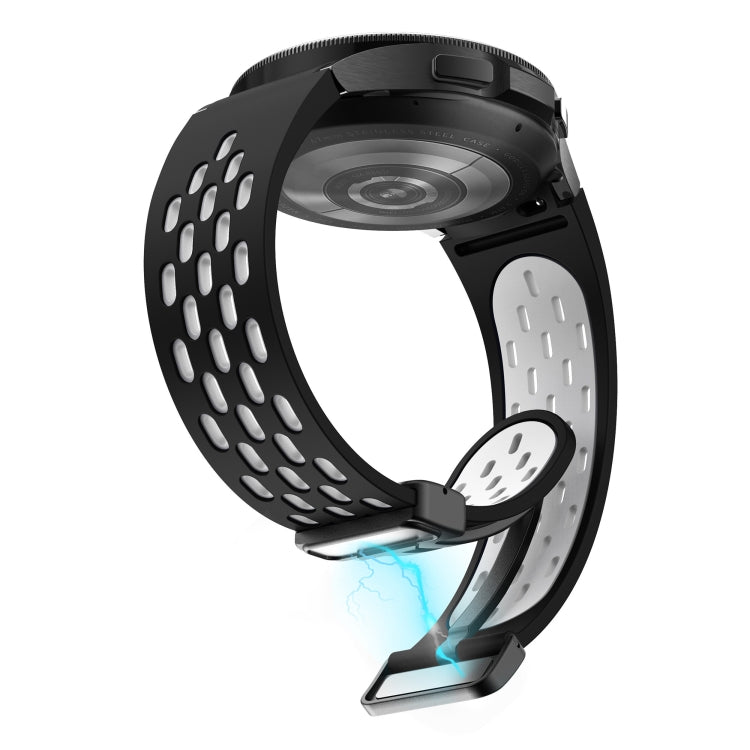 For Samsung Galaxy Watch Active Two Color Magnetic Folding Black Buckle Silicone Watch Band