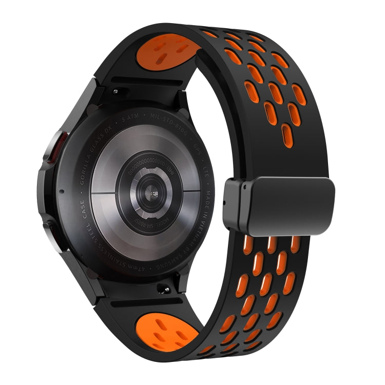 For Samsung Galaxy Watch Active Two Color Magnetic Folding Black Buckle Silicone Watch Band