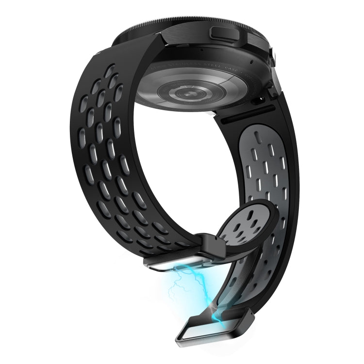 For Samsung Galaxy Watch Active Two Color Magnetic Folding Black Buckle Silicone Watch Band