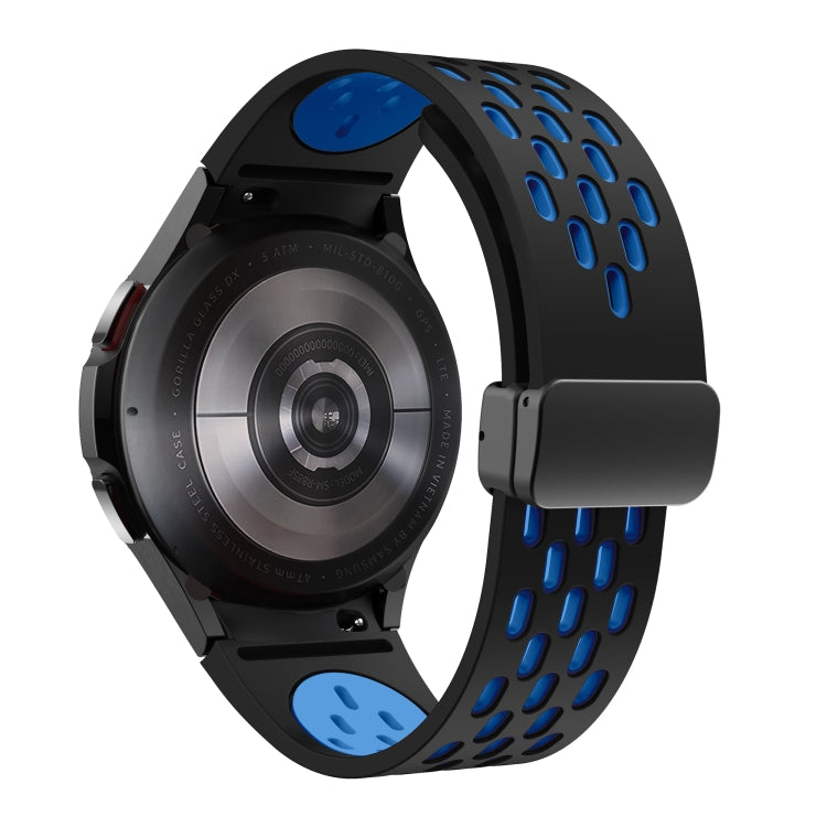 For Samsung Galaxy Watch Active Two Color Magnetic Folding Black Buckle Silicone Watch Band