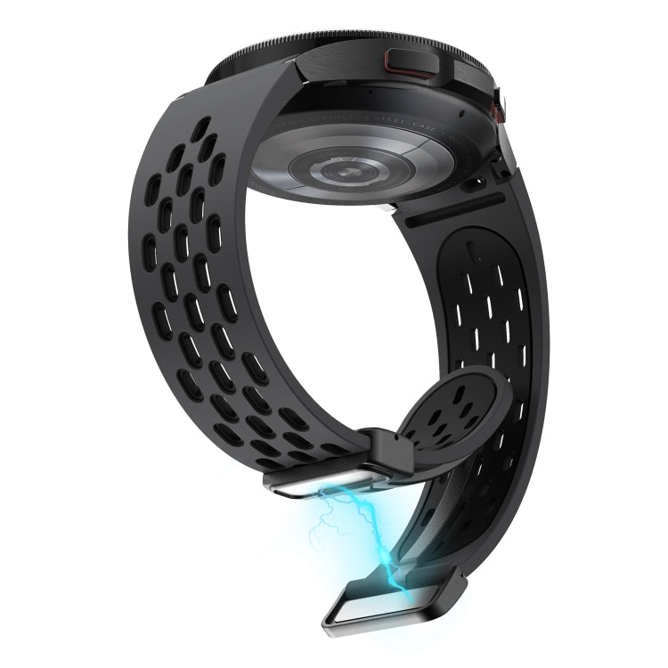 For Samsung Galaxy Watch Active Two Color Magnetic Folding Black Buckle Silicone Watch Band