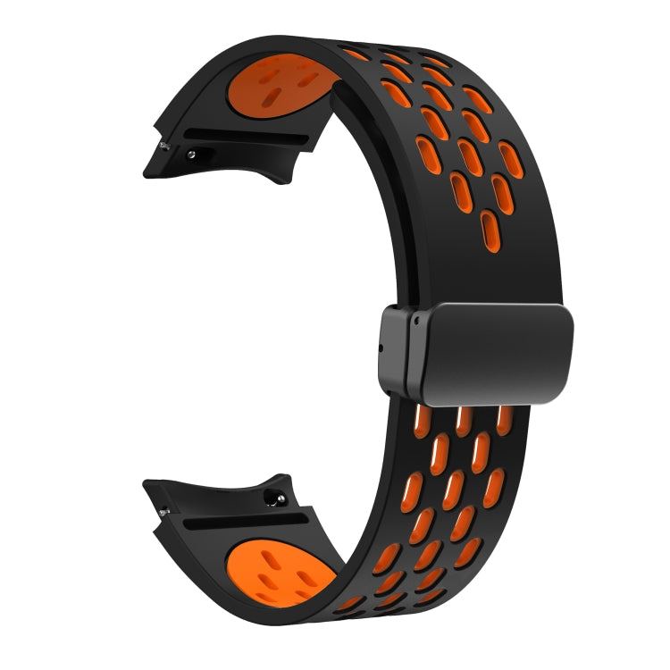 For Samsung Gear S2 Classic Two Color Magnetic Folding Black Buckle Silicone Watch Band