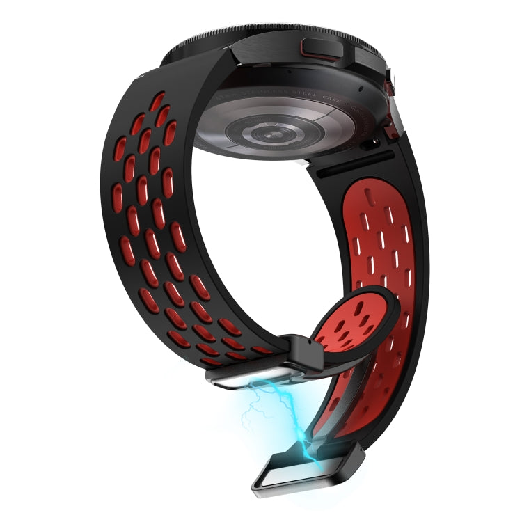 For Samsung Gear S2 Classic Two Color Magnetic Folding Black Buckle Silicone Watch Band