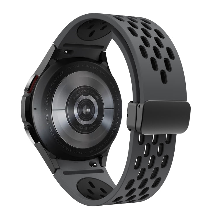 For Samsung Gear S2 Classic Two Color Magnetic Folding Black Buckle Silicone Watch Band