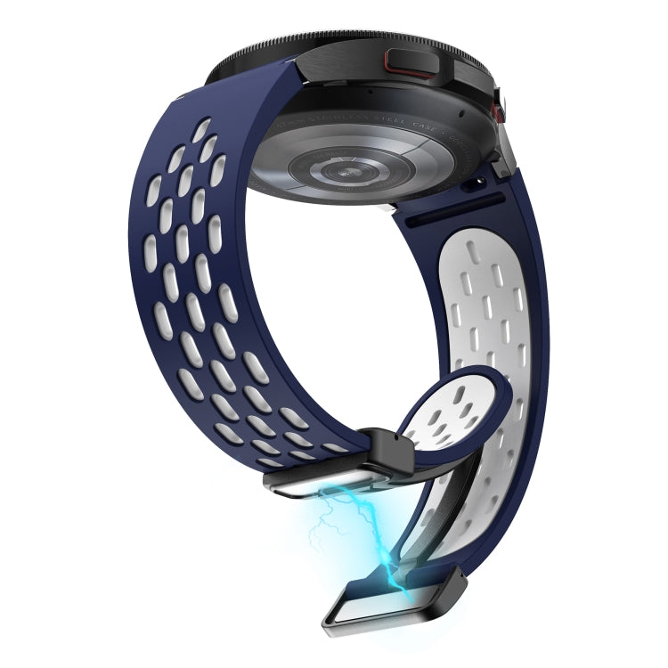 For Samsung Gear S2 Classic Two Color Magnetic Folding Black Buckle Silicone Watch Band