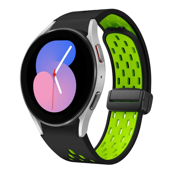 For Samsung Galaxy Watch 5 40 / 44mm Two Color Magnetic Folding Black Buckle Silicone Watch Band