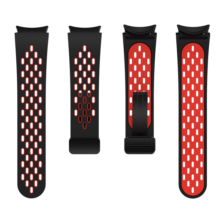 For Samsung Galaxy Watch 5 40 / 44mm Two Color Magnetic Folding Black Buckle Silicone Watch Band